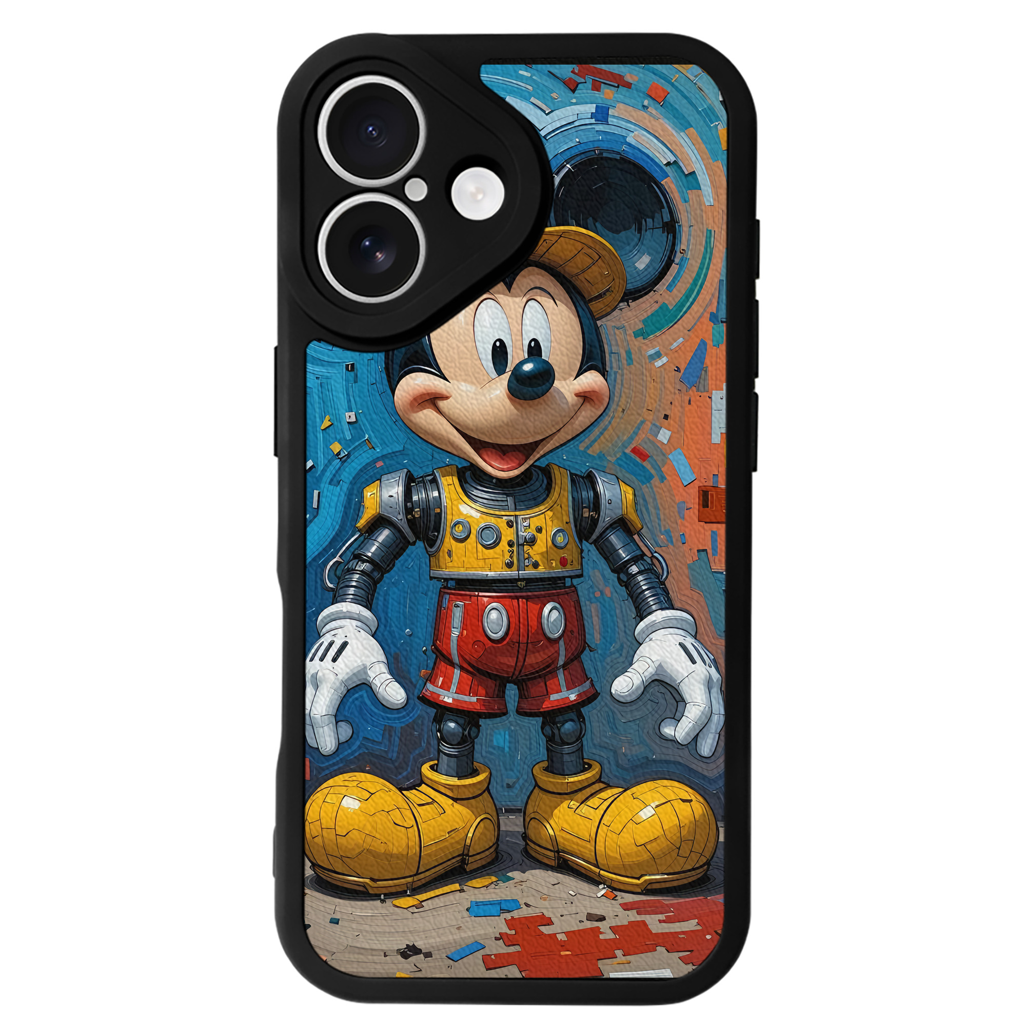 （画像用） ミッキーマウス Mickey Mouse 【iPhone 16シリーズ対応】シリコンスマホケース（レザー調） 材質：シリコン